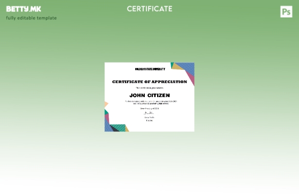 модерен стил Шаблон за сертификат за благодарност за дипломирање во САД во шабло